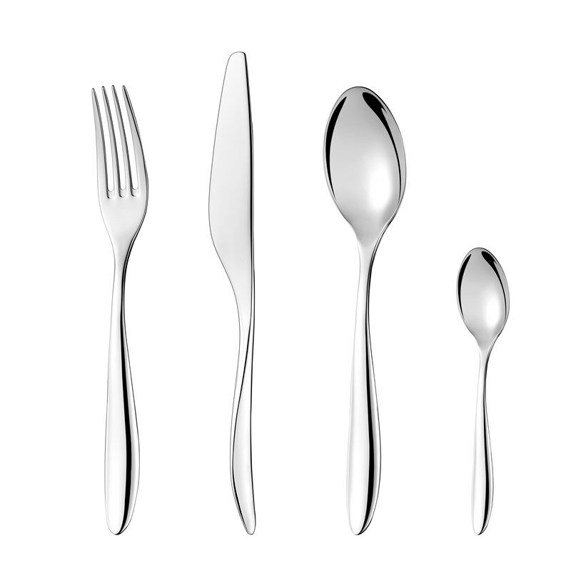 24 PCS Cutlery Set Silver Dinner Set Classic Restaurant Stai