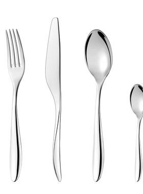 24 PCS Cutlery Set Silver Dinner Set Classic Restaurant Stai