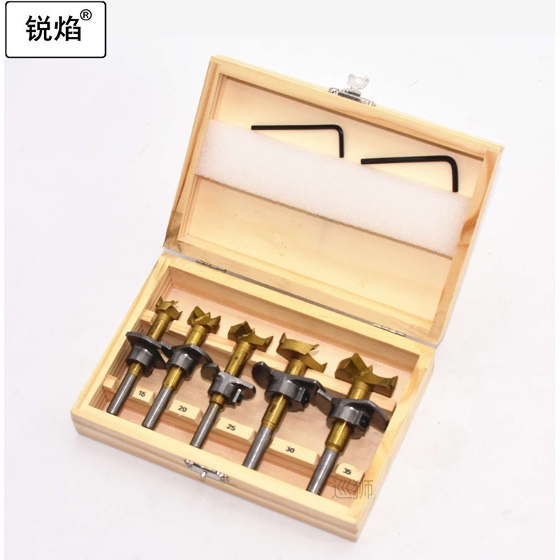 Free Shipping wood Hole Saw Drill Bit Set 5pcs / 15/20/25/30