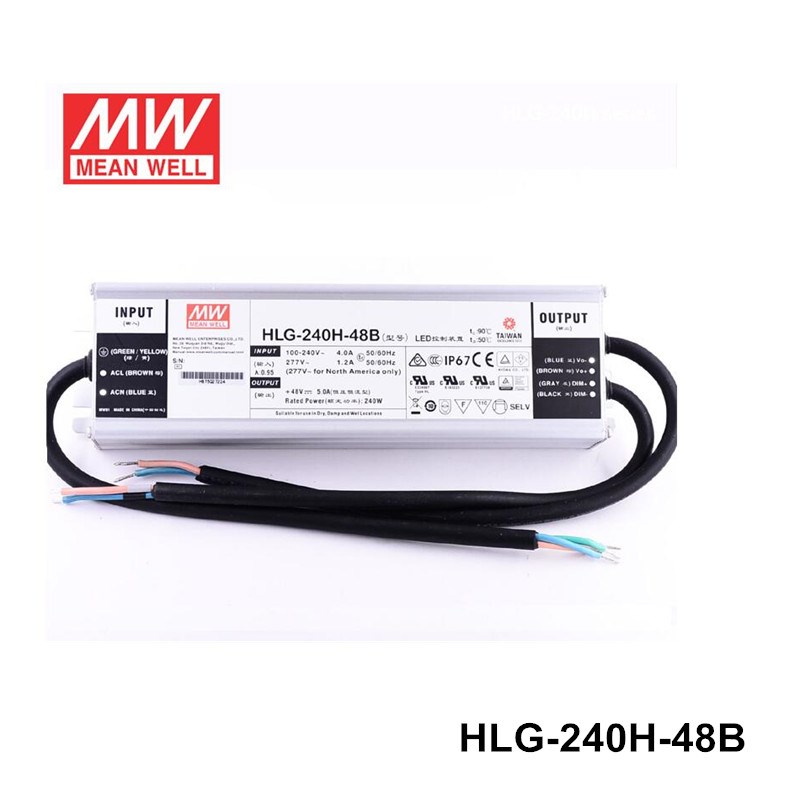 Dimmable HLG-240H-48B meanwell led driver for 240w quantum l