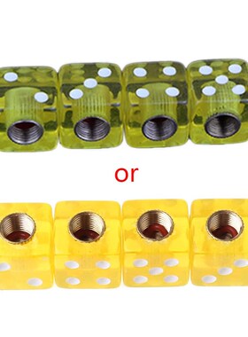 4pcs Dice Shape Car Truck Wheel Tire Air Valve Stem Cover Du