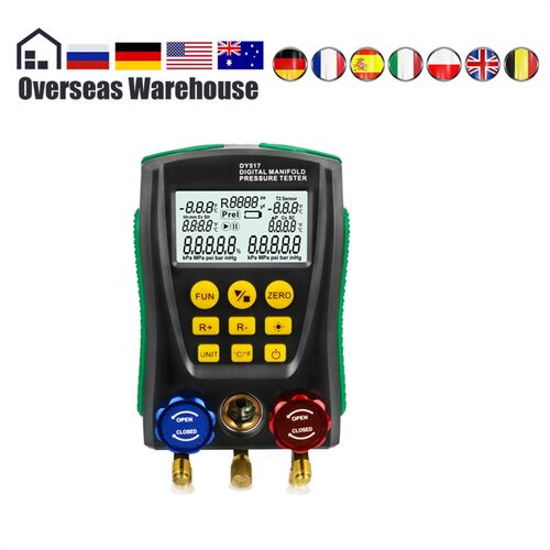 DY517 Refrigeration Gauge Manifold Digital Meter HVAC Vacuum