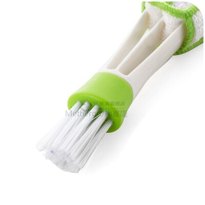 2In1 Green Car Air-conditioner Outlet Dirt Duster Cleaner Br