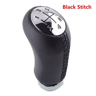 Black Gray Stitch Chromed Cap MT Gear Shift Knob for Renault