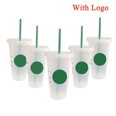 710ml/24oz Straw Cup With Lid With Logo Color Changing Coffe