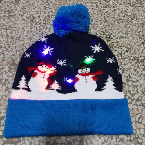 Christmas Hats Beanie Sweater LED Light Knit Hat Christmas D