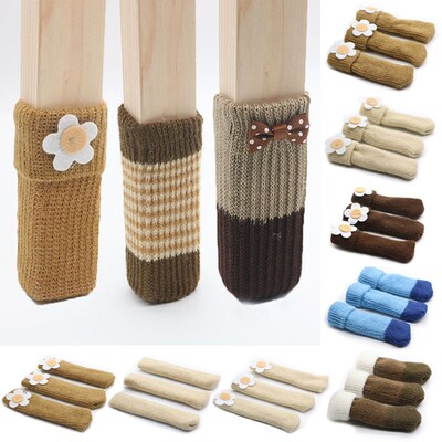 4pcs/set Chair Leg Socks Cloth Floor Protection Knitting Soc