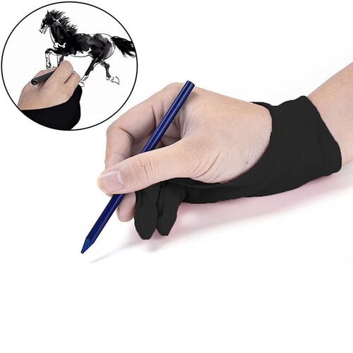 Artist Drawing Glove For Drawing,Black 2 Finger Painting Dig