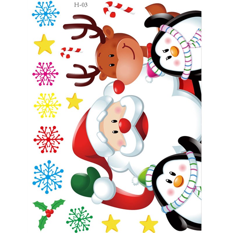 Christmas Sticker Santa Claus Xmas Elk Snowflake Snowman Win