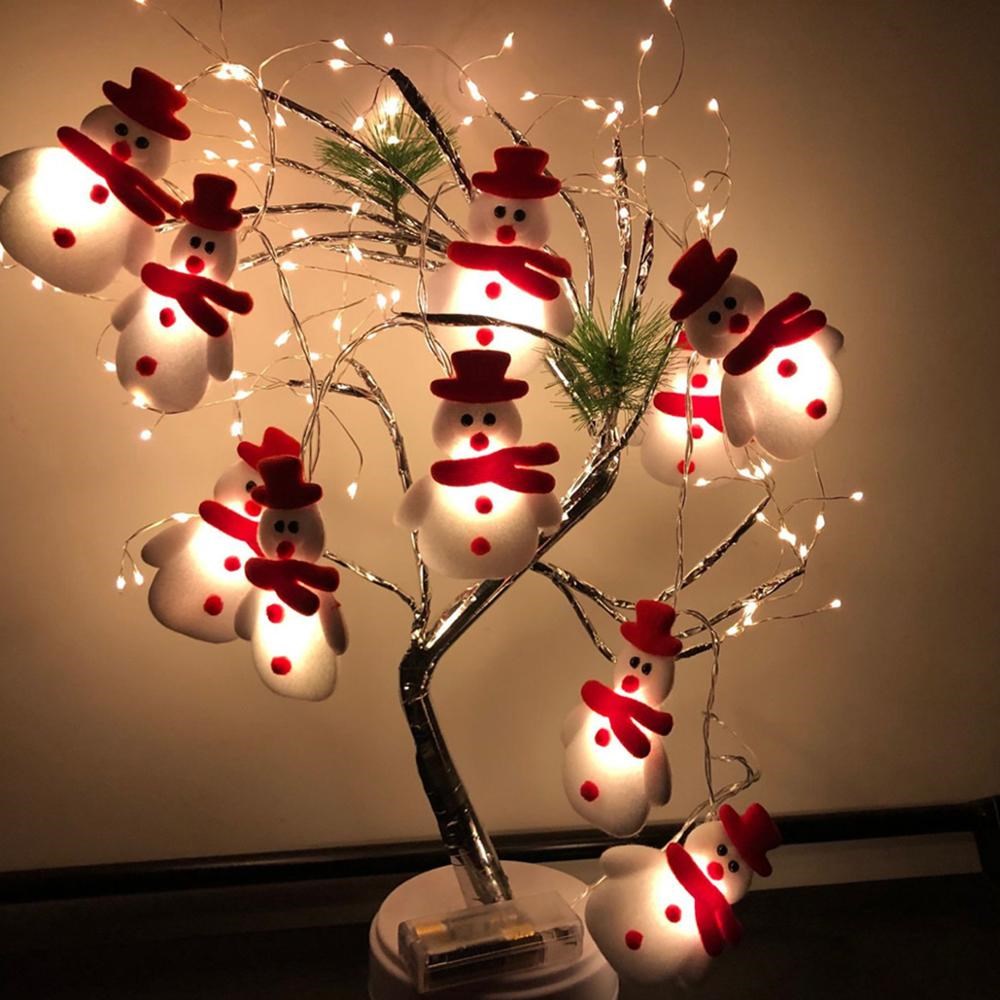 1.6M Red white Christmas Snowman String Lights LED Garland S