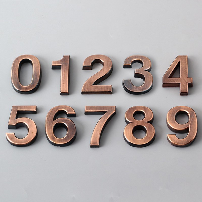 Bronze Digital 0-9 Room Gate Number Modern House Hotel Door