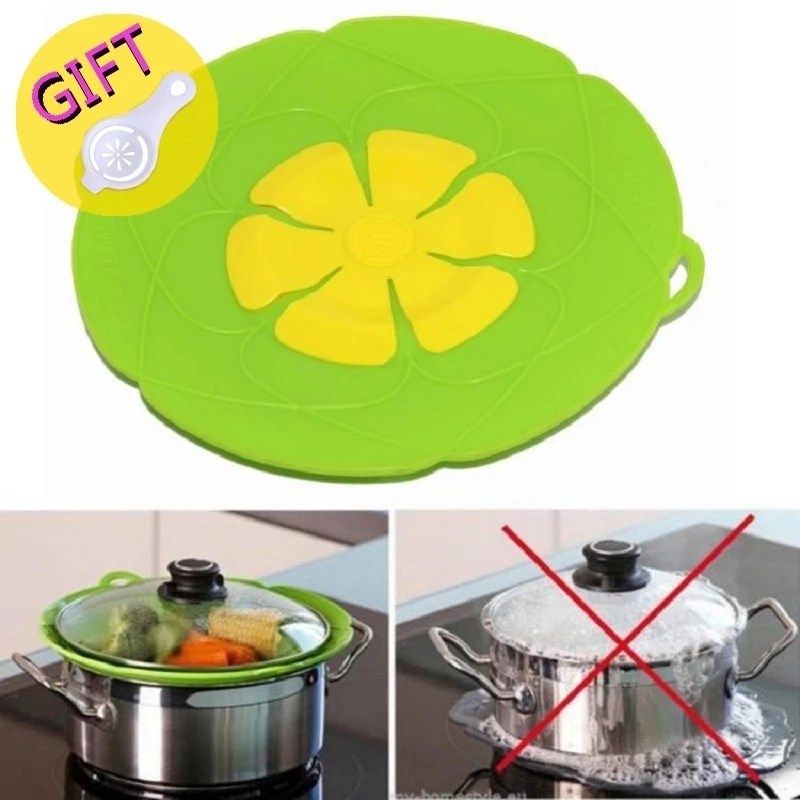 silicone lid spill stopper cover for pot pan kitchen accesso