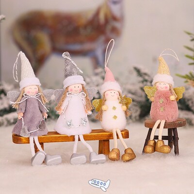 Cute Plush Girl Angel Christmas Tree Pendant Christmas Ornam