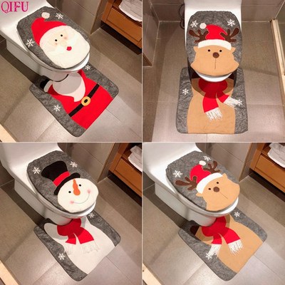 Christmas Toilet Seat Cover Santa Claus Christmas Ornaments