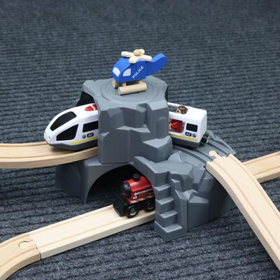 Double-decker multi-purpose tunnel wooden rail car