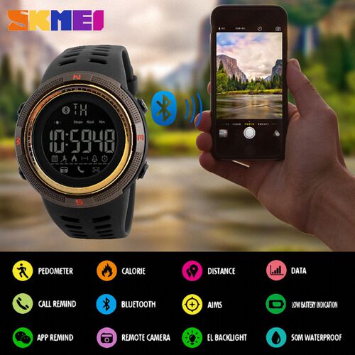 SKMEI Smart Watch Men Chrono Calories 5Bar Waterproof Sport