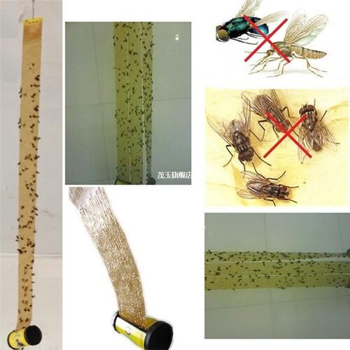 4 Roll Sticky Fly Card Fly Trap Eliminate Flying Insects Ins
