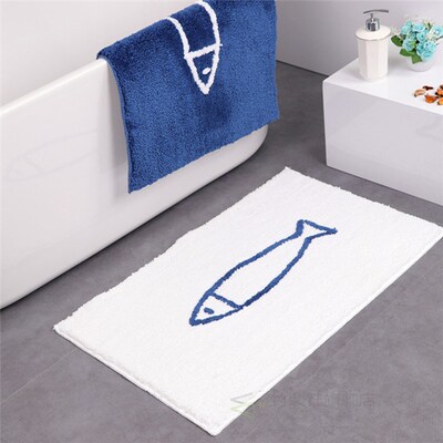Non slip waterproof Bath Mat Cartoon fish Bathroom Carpet W
