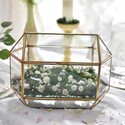 Europe Table Top Card Box Large Wedding Decoration Vase Glas
