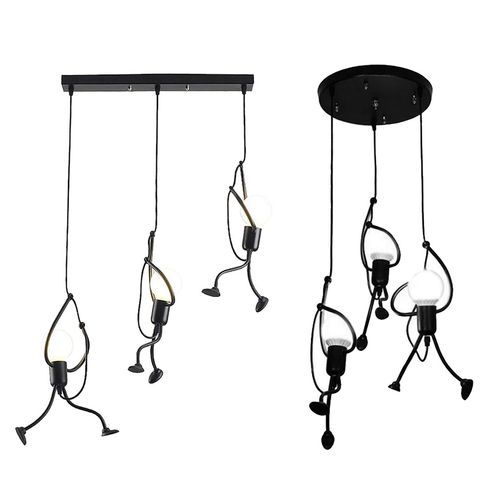 Iron Climbing Man Chandelier Ceiling Light Lighting Bedroom