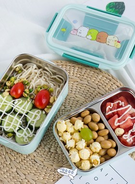 Cartoon Lunch Box Stainless Steel Double Layer Food Containe