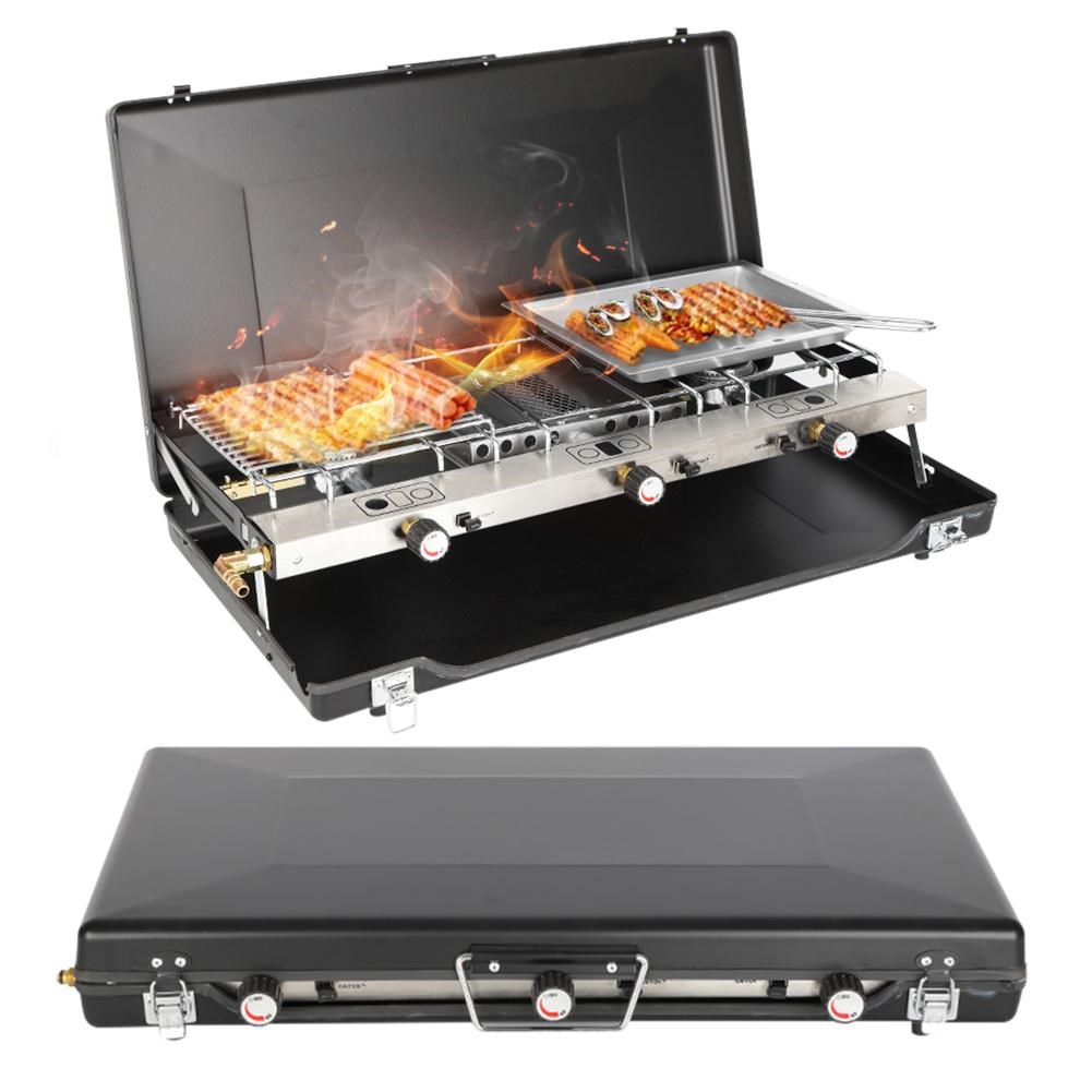 2 Burner Stove Portable Foldable Grill For Outdoor Camping F