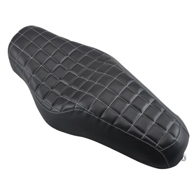 Motorcycle Black Driver + Passenger Two Up Sofa Seat Tour Se