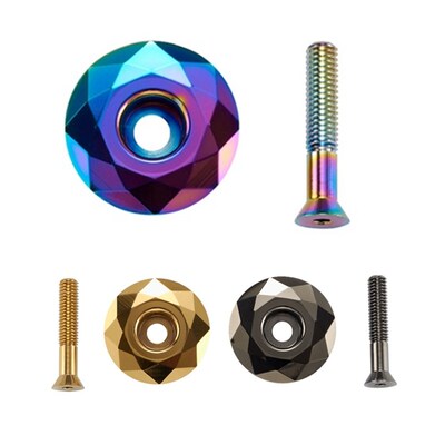 MTB Headset Screws Top Cap Cover Aluminum Alloy Stem Cap Bi