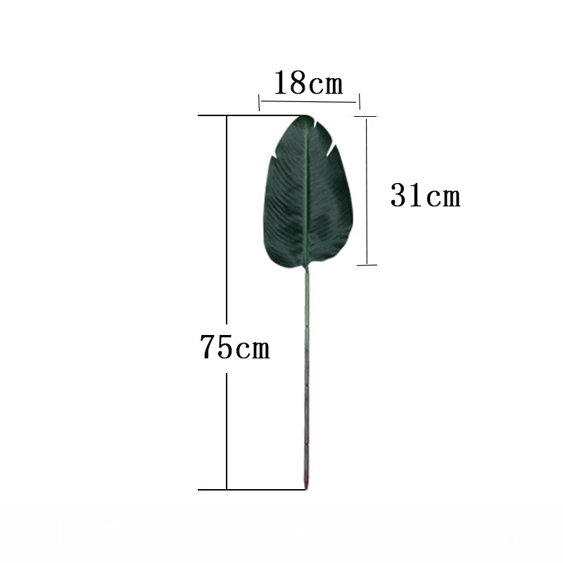 98CM 3pcs Large Artificial Plants Green Palm Tree Leaves Pla