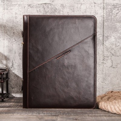 CONTACT'S FAMILY Retro Padfolio Cow Leather Case for iPad Pr