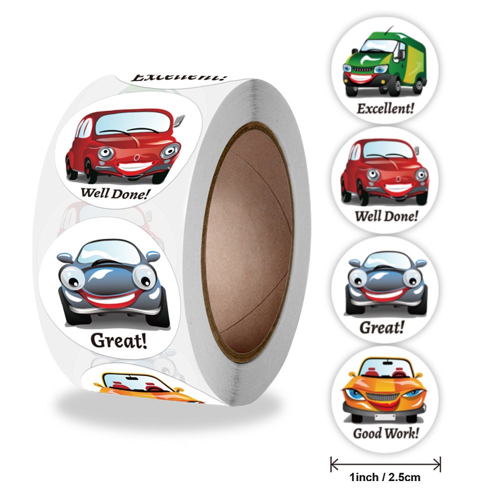 50-500Pcs Car Stickers for Kids Reward Stickers School Bus C