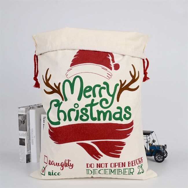 5pcs large canvas merry christmas santa sack xmas stocking