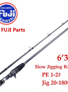 Japan made 1.9m 2 Section Jigging Rod Fishing Rod FULL FUJI