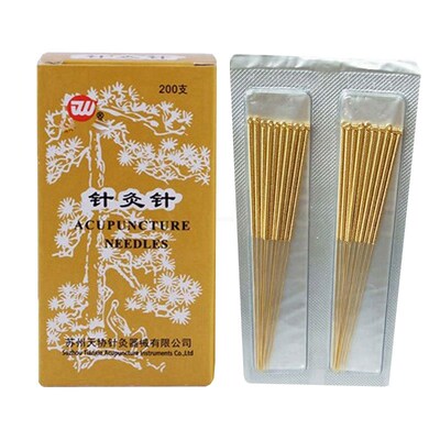Full gold plated acupuncture needles Chinese medicine gold
