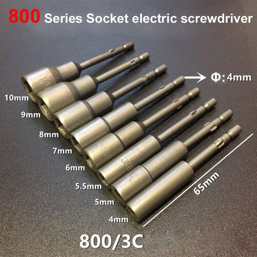 8pcs 65mm Length 800 4mm Round Shank Power Nut Driver Set He