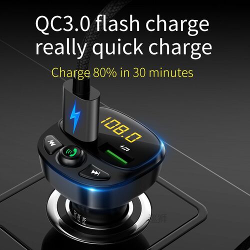 QC 3.0 Dual USB Charger Bluetooth 5.0 FM Transmitter MP3 Pla