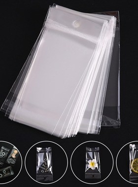 100pcs/lot Transparent Plastic Bags Hanging Self Adhesive Po