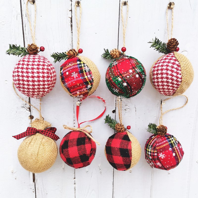Knitted Linen Christmas Products Foam  Ball Ornaments Christ