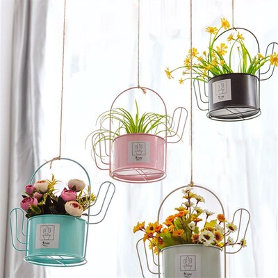 Wrought iron cactus flower pot decoration flower shop decor