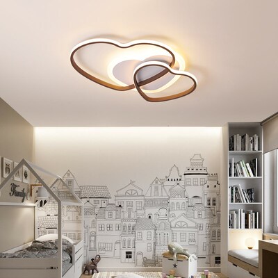 New Modern Led Chandelier Lights  Bed Room White+Brown Frame