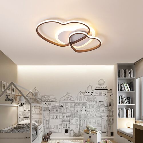 New Modern Led Chandelier Lights  Bed Room White+Brown Frame