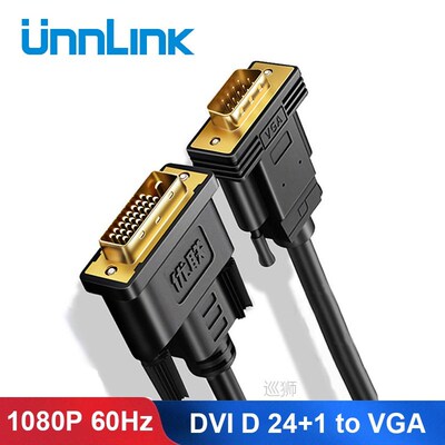 Active DVI to VGA Adapter FHD 1080P 60Hz DVI D 24+1 to VGA D
