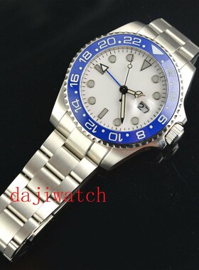 40mm white dial red blue circle blue black circle sapphire g