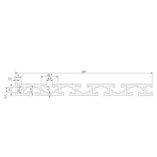 1PC 15180 Aluminum Profile Extrusion 100mm to 1000mm Length