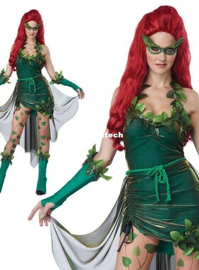 Poison Ivy Cosplay Adult Girl Dress Pamela Lillian Isley Cos