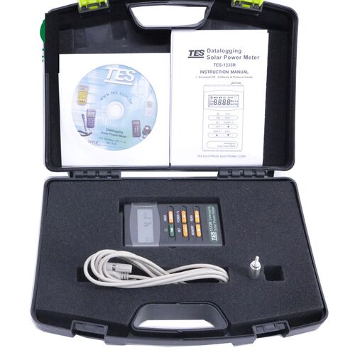 TES-1333r Datalogging Solar Power Meter RS-232 Interface