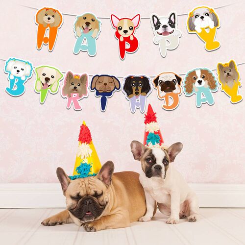 Pet Dog Birthday Banner Happy Birthday Gralands Print for Do