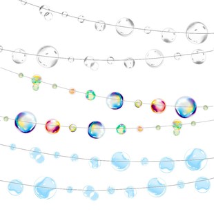 Colorful Bubble Banner Mermaid Party Aquarium Decor Under Th