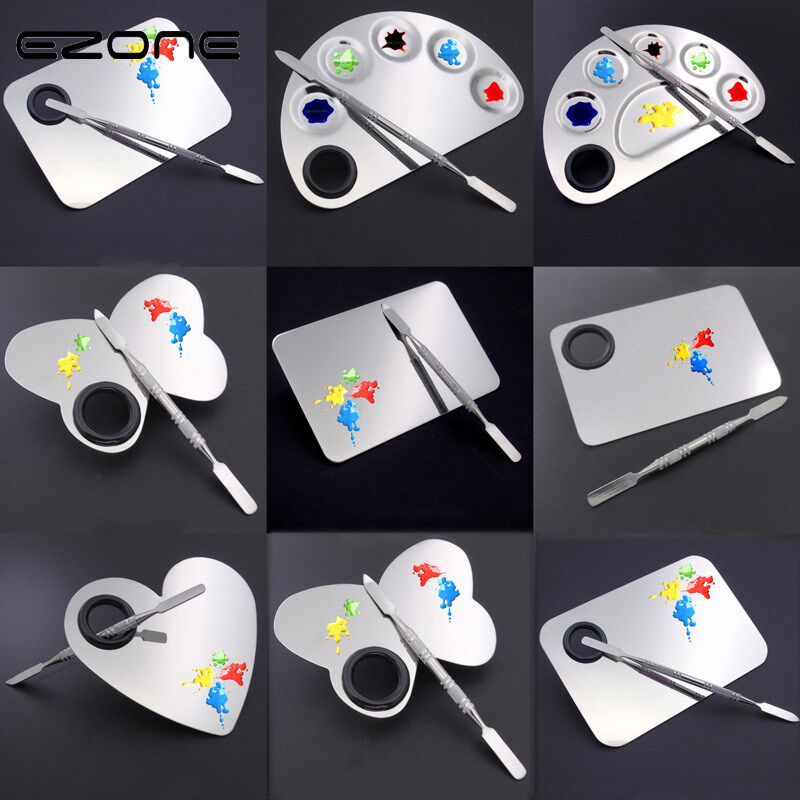 Stainless Steel Paint Palette For Water Color Acrylic Makeup