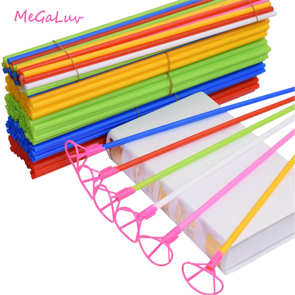 20PCS Macaron Balloon Support Stick 32 cm 40cm Drag Rod Happ